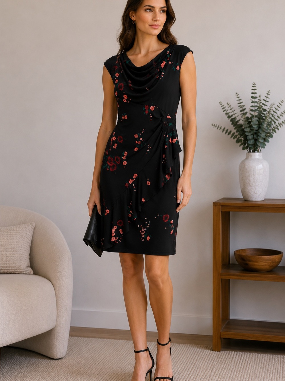 Lauren Ralph Lauren Cleora floral faux-wrap dress Size 2, Worn Once perfect cond